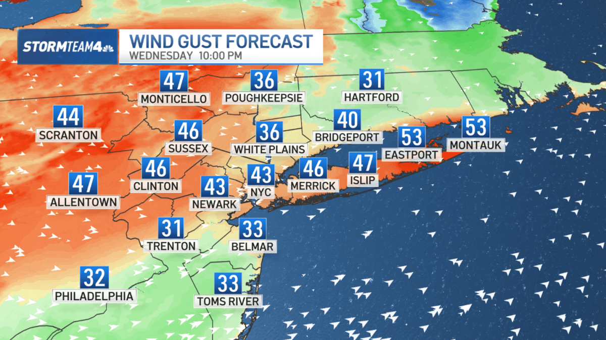 Strong winds set to whip NYC area overnight – NBC New York