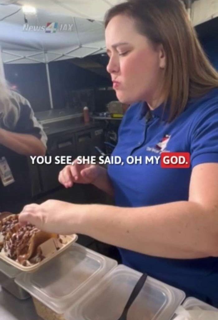 Ariel tries the 'Reese's Coco Loco' at the Jacksonville Fair
