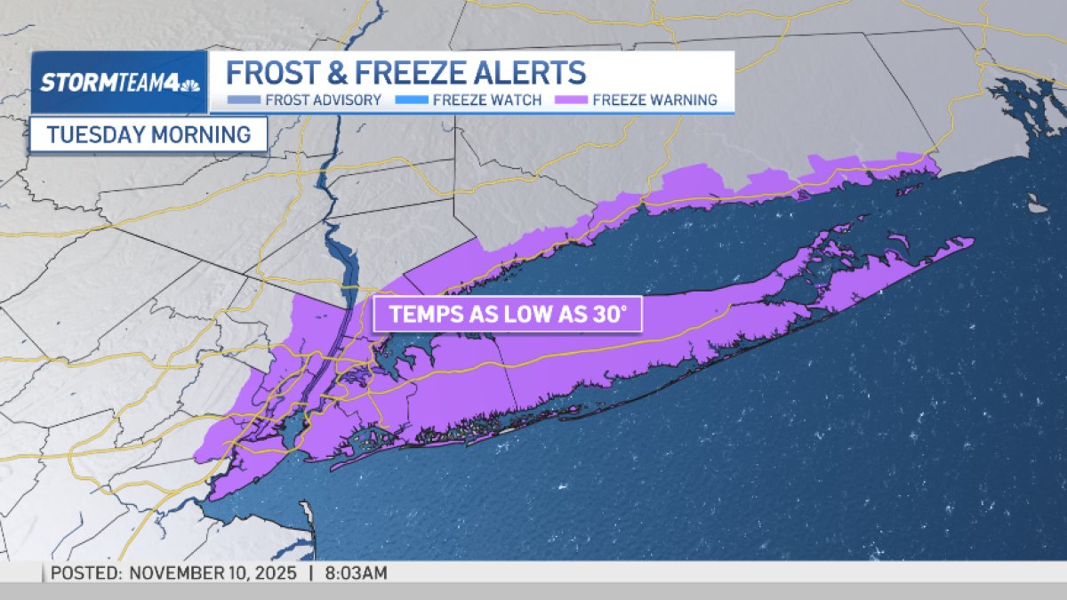 When will it snow in NYC? Flake chance comes with frigid temps – NBC New York
