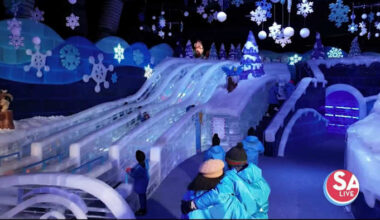 Slides entirely made of ICE! Where you can find this holiday attraction in San Antonio