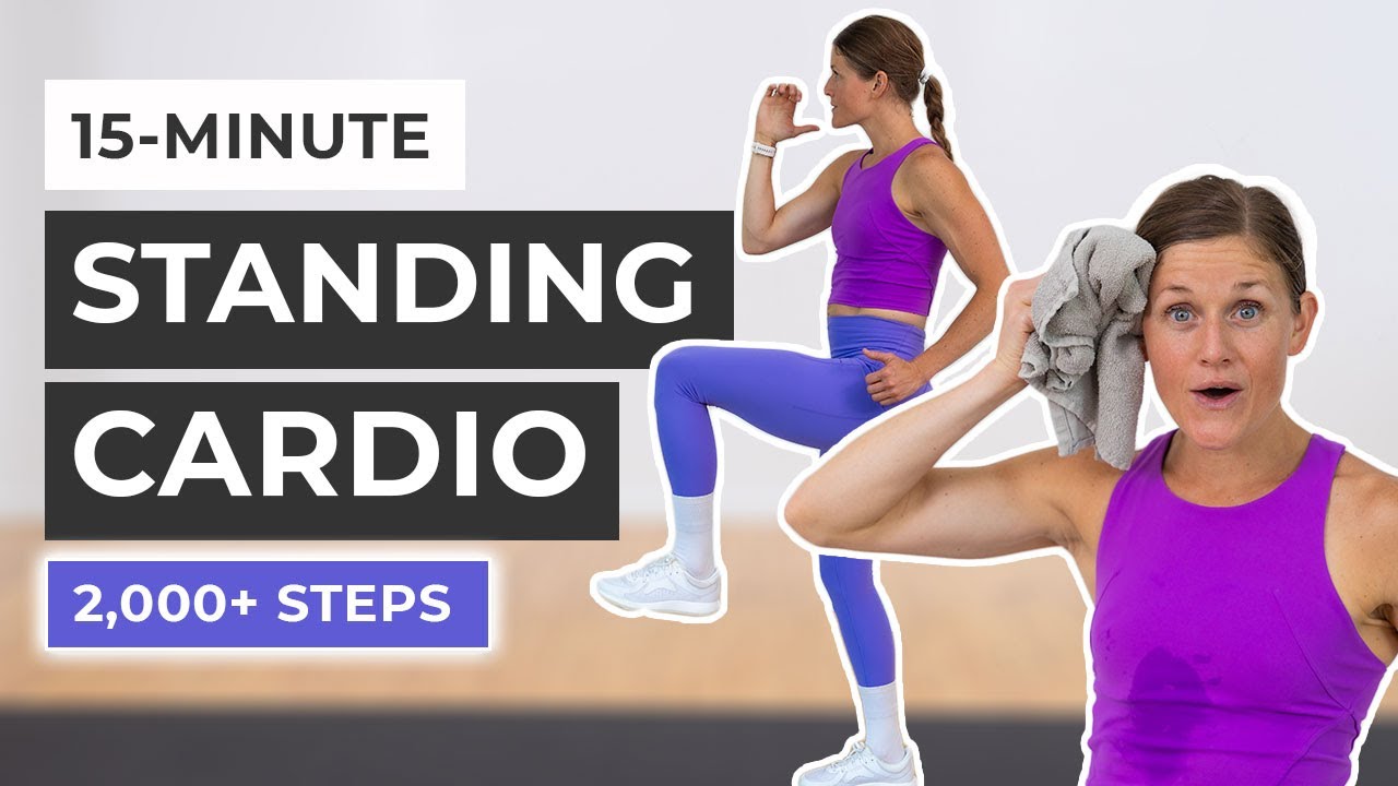 15-Minute Standing Cardio Workout (2,000 Steps, No Repeats) - YouTube