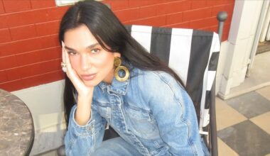 Dua Lipa Pairs All-Denim Look With Striking Leopard-Print Pumps