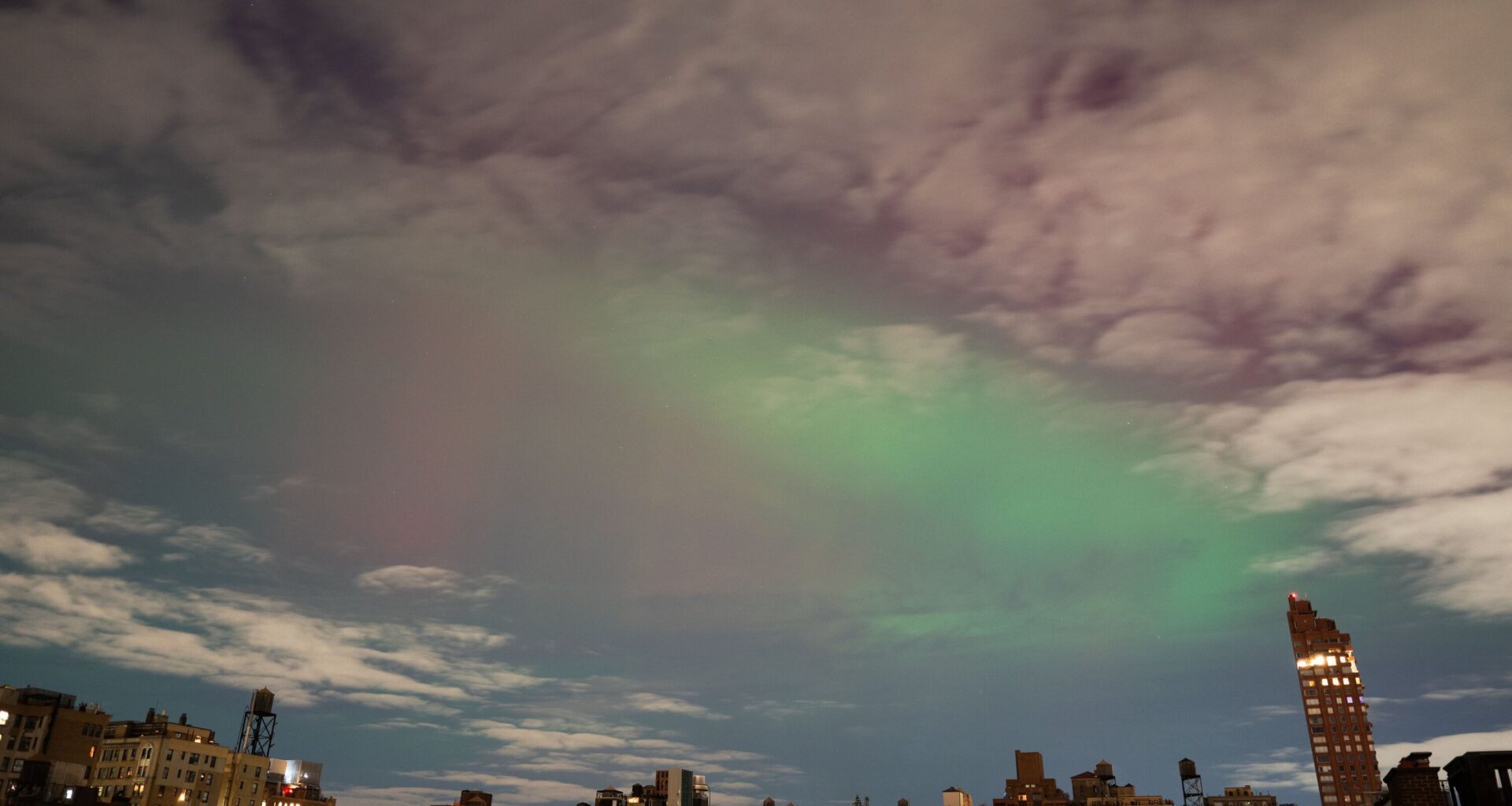 Northern Lights Stun NYC Skyline