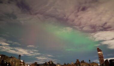 Northern Lights Stun NYC Skyline