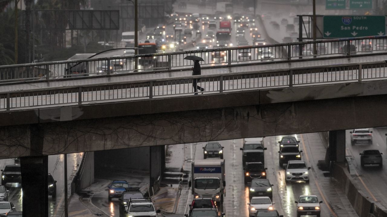 Atmospheric river douses Southern California, threatening rockslides in LA's fire-ravaged areas