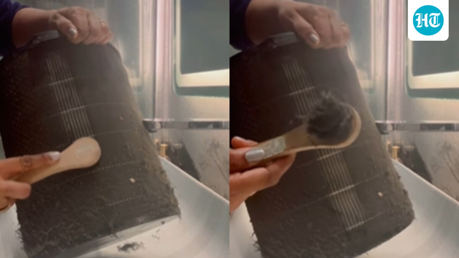 Delhi woman cleans clogged air purifier as city battles severe AQI: ‘Even it deserves a spa day’