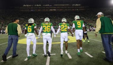 The Oregon Ducks take on the Minnesota Golden Gophers at Autzen Stadium in Eugene, Oregon on November 14, 2025 (Eric Evans Photography)