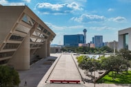 Aerial view of Dallas City Hall on Friday, Sept. 12, 2025, in Dallas