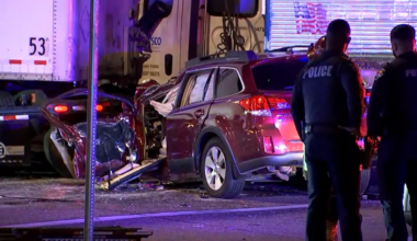 SUV fleeing hit-and-run crashes into 2 semi trucks in west Phoenix