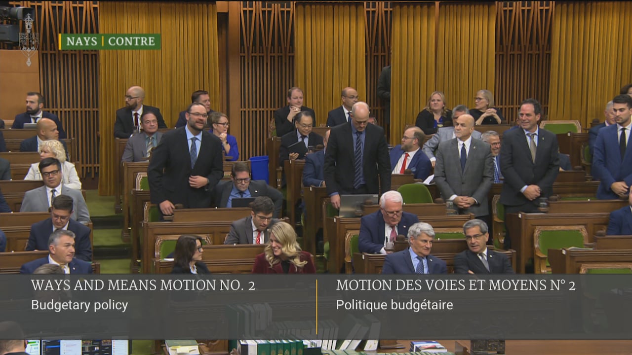 Video footage of Monday's budget votes appears to capture someone standing behind the curtains on the Conservative side of the House of Commons.