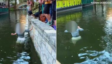 River Walk visitors, more than 1 million on TikTok watch as woman steps into water for her phone