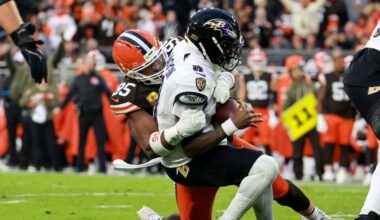 Ravens' oft-sacked Lamar Jackson 'going to holler at my guys'