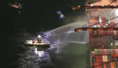 Cargo ship catches fire at Port of Los Angeles, prompting evacuations