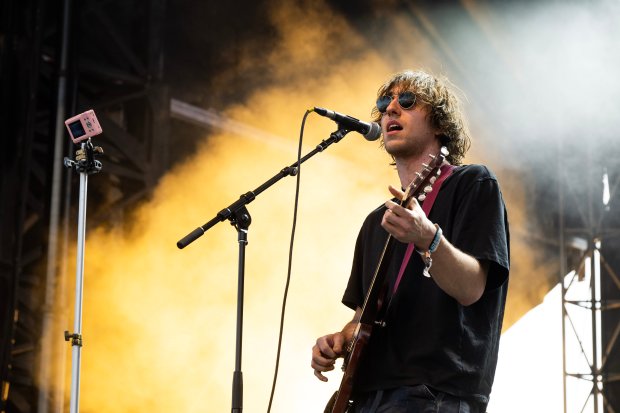 Geese performs on the Flog stage during day one of...