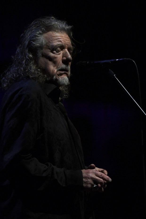 Robert Plant performs with his band, Saving Grace, featuring vocalist...