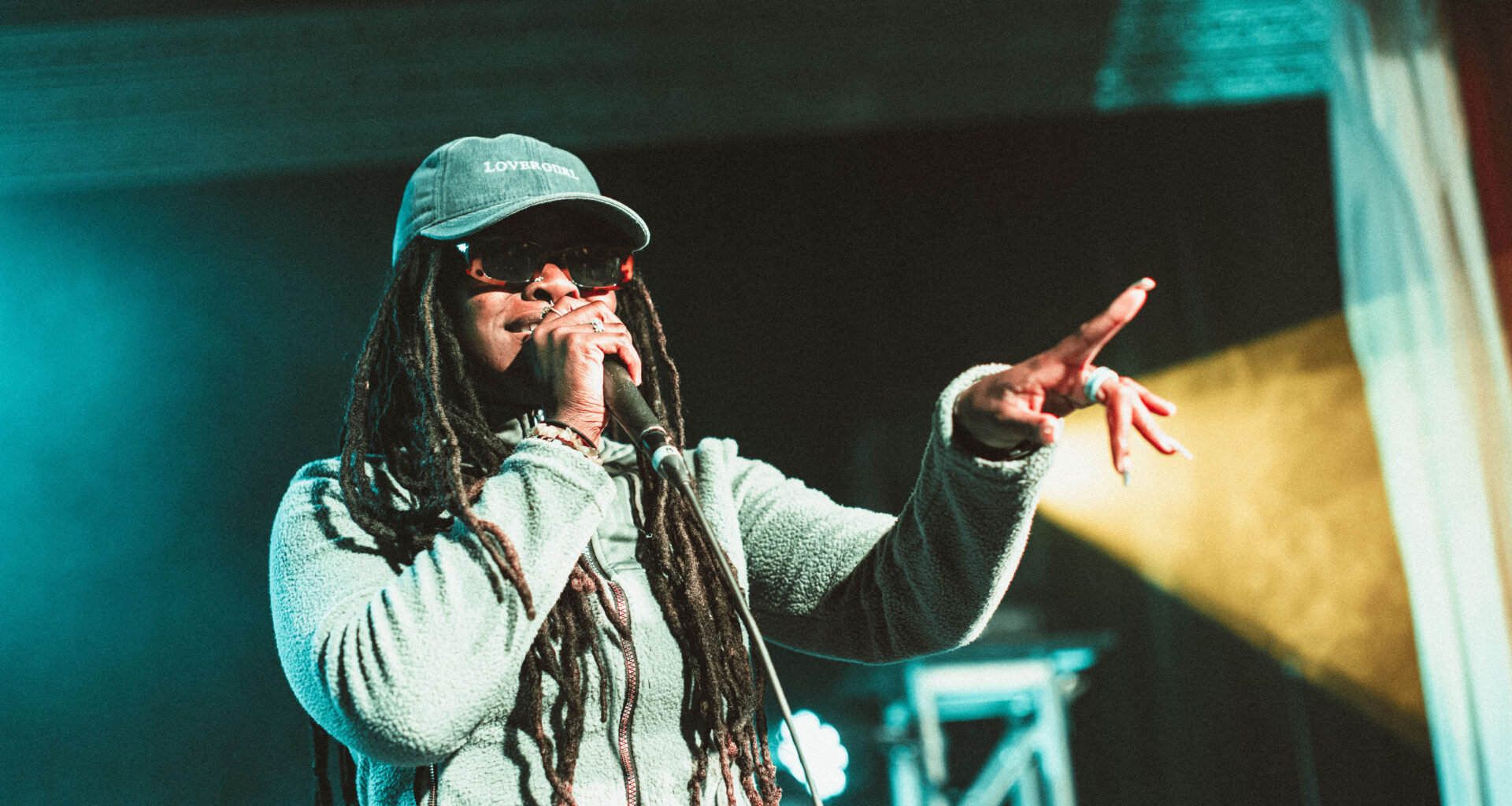 Woman performing on stage