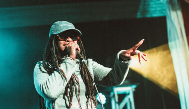 Woman performing on stage