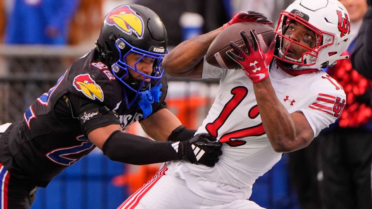 Kansas' Jalon Daniels throws 3 picks as No. 13 Utah pulls away for 10-win season