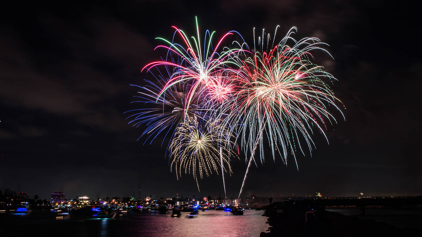 Fireworks over the harbor