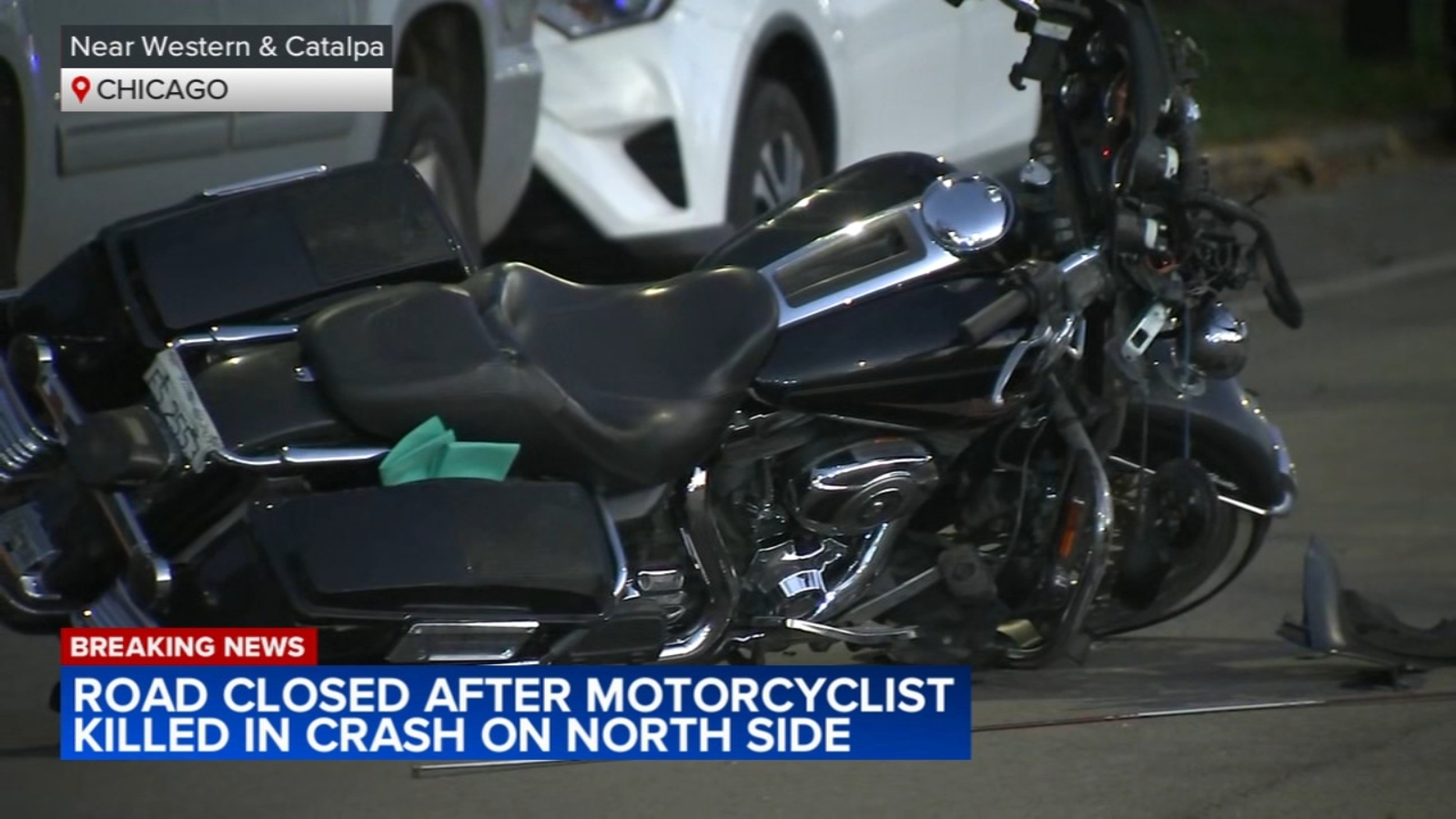 Deadly motorcycle crash impacts Chicago traffic on North Western Avenue between Balmoral and Catalpa for hours: police department