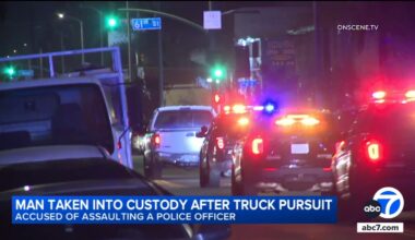 Man accused of assaulting police officer taken into custody after Los Angeles chase