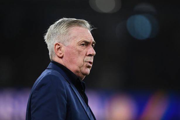 Carlo Ancelotti looks on