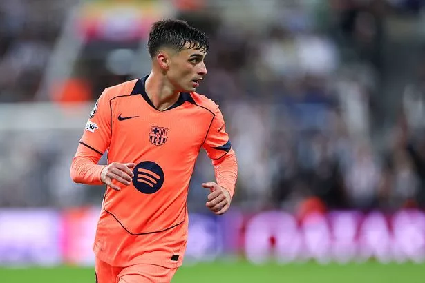 Pedri of Barcelona during the UEFA Champions League 2025/26 League Phase MD1 match between Newcastle United FC and FC Barcelona at St James' Park on September 18, 2025 in Newcastle upon Tyne, England.
