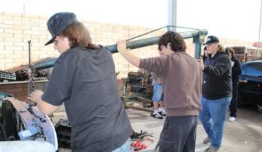 Gilbert High students work in an Auto Tech CTE class.