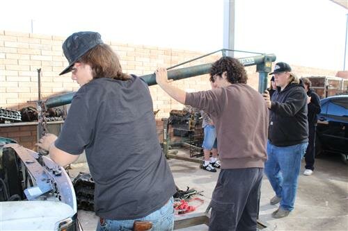 Gilbert High students work in an Auto Tech CTE class.