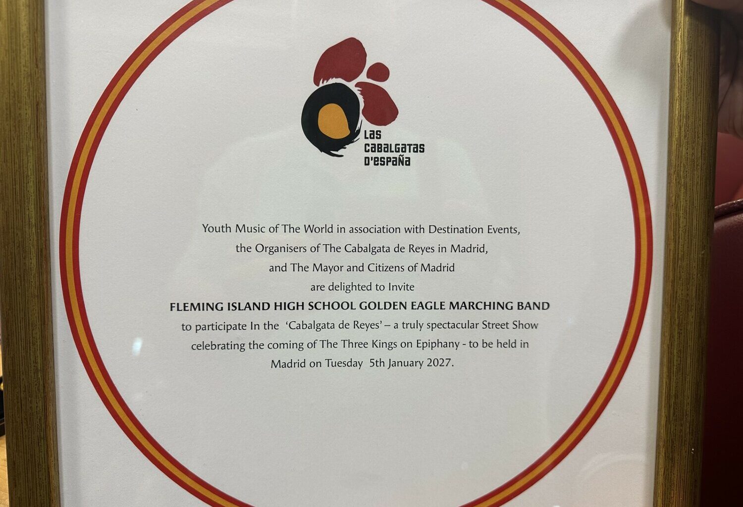 The official invitation to the Cabalgata de Reyes.