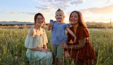 Amber Todd poses for a photo with her daughters Nicolette Golonka (left) and Faith Todd (center).