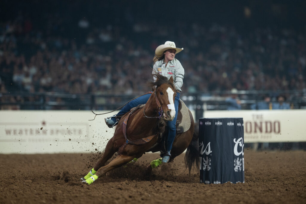 Tayla Moeykens turns a barrel