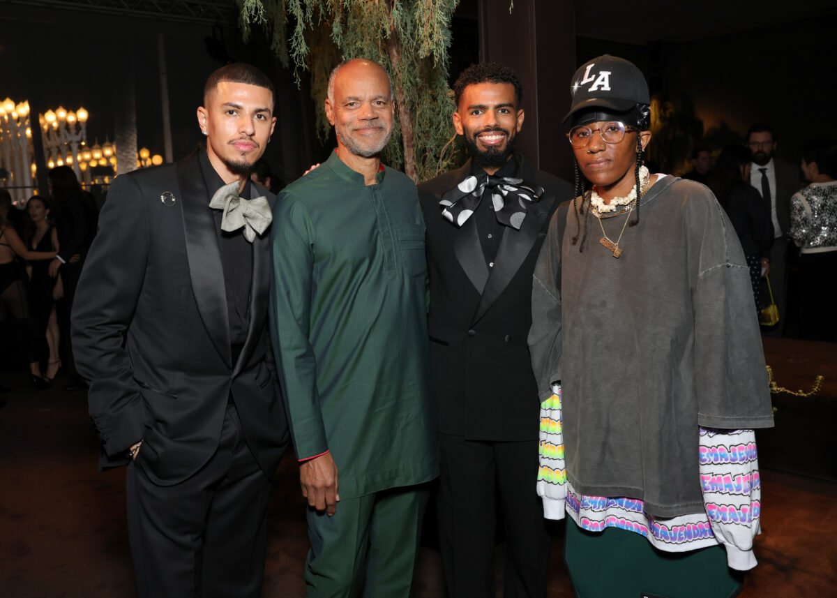 LOS ANGELES, CALIFORNIA - NOVEMBER 01: (L-R) Delfin Finley, Todd Gray, Kohshin Finley and Lauren Halsey 