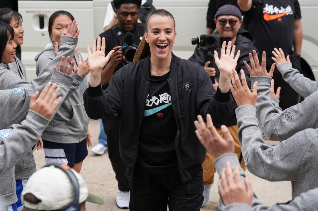 WNBA star Sabrina Ionescu visited Heep Yunn School in Kowloon earlier this year. Photo: Eugene Lee
