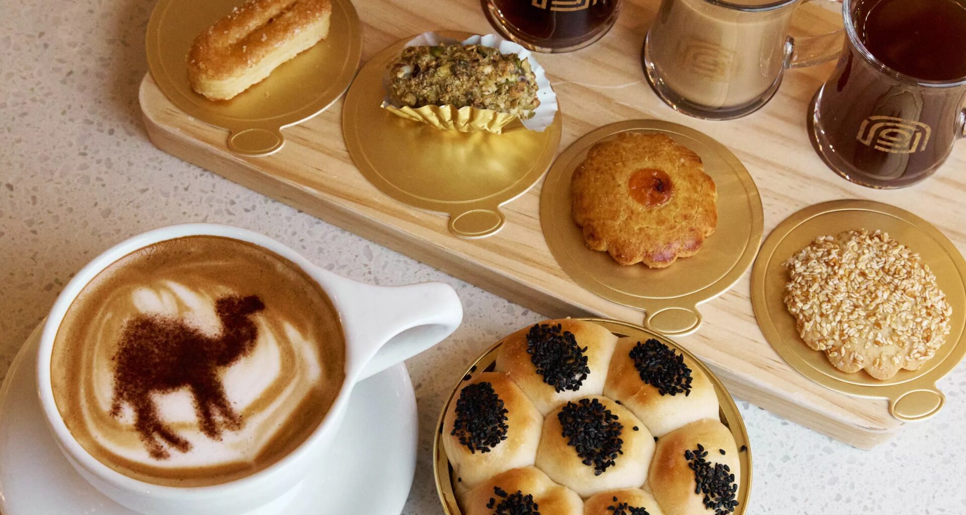 Arwa Yemeni Cafe coffee and pastry treats.