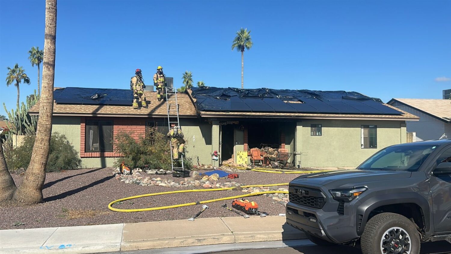 after a fire broke out in a house fire in north Phoenix on Monday a family dog died...