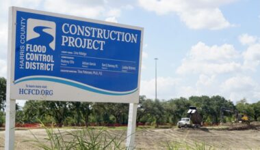 A photo of a flood control project