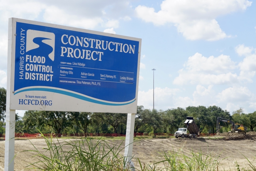 A photo of a flood control project