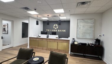 Lobby area of Texana Bank in Keller