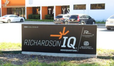 a sign for the Richardson Innovation Quarter building