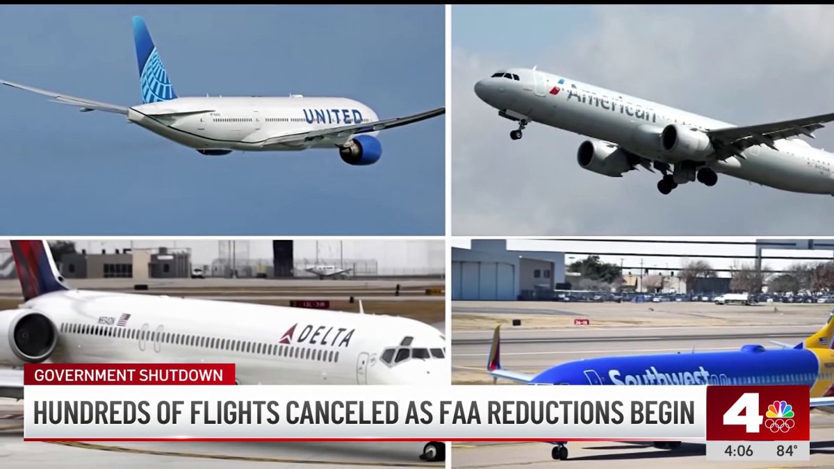 Hundreds of flights canceled as shutdown forces FAA reductions – NBC Los Angeles
