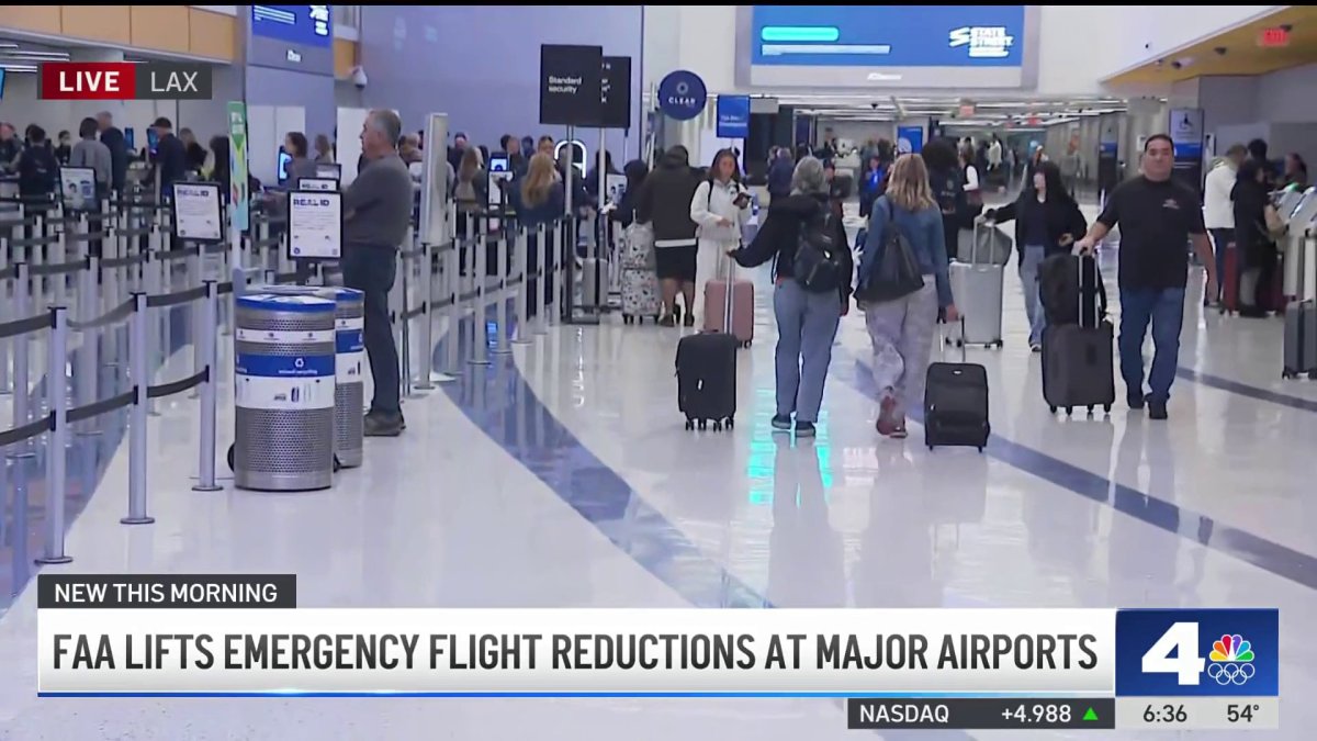 FAA lifts emergency flight reductions at major airports – NBC Los Angeles