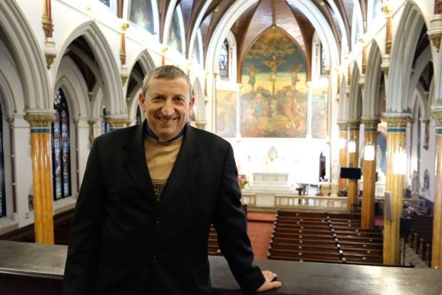 Father Antenici photographed at Visitation of the Blessed Virgin Mary. (Emma Seiwell/ New York Daily News)