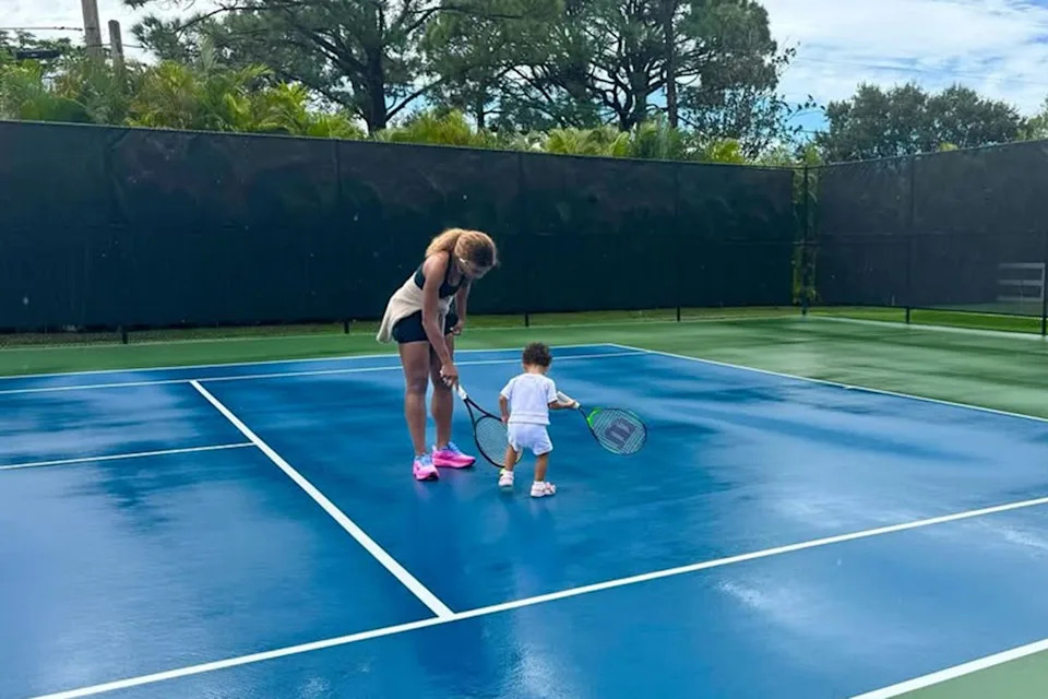 Serena Williams/Instagram Serena Williams Plays Tennis with Her Baby Daughter, Adira
