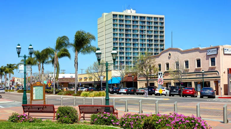 Shops along Third Avenue in Chula Vista, California