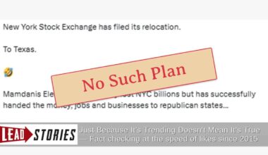 NYSE Did NOT Announce It Is Fleeing Mamdani's NYC, Relocating From Wall Street To Texas -- All-Electronic Dallas Branch Was Announced Eight Months Before Election Day