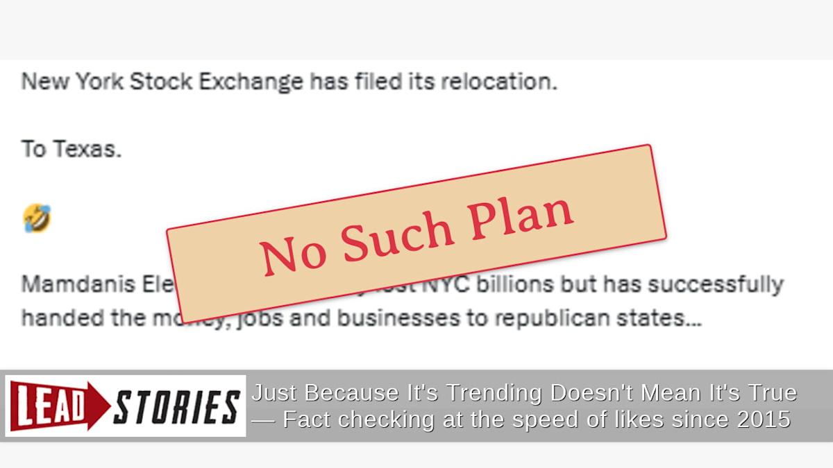 NYSE Did NOT Announce It Is Fleeing Mamdani's NYC, Relocating From Wall Street To Texas -- All-Electronic Dallas Branch Was Announced Eight Months Before Election Day