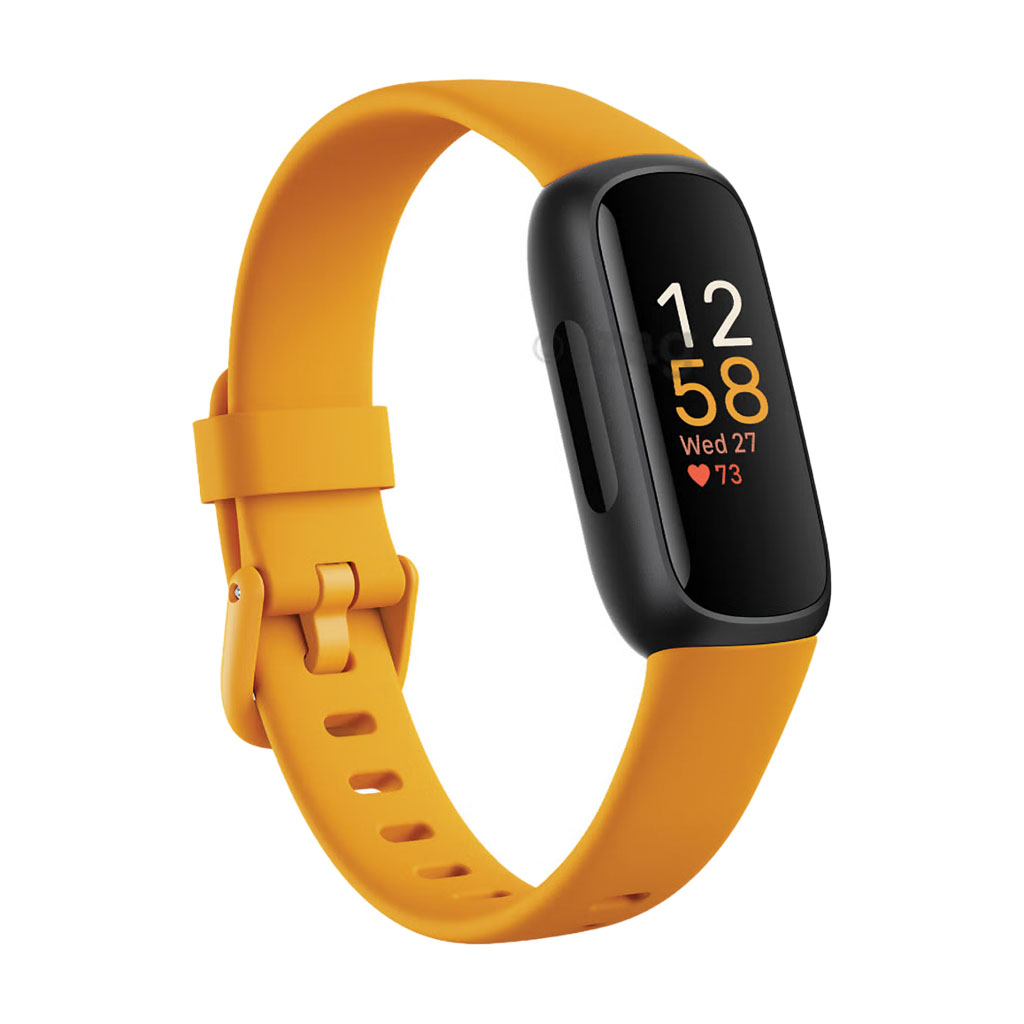 Fitbit Inspire 3 in orange on white background