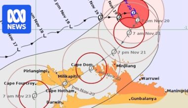 Darwin included in cyclone watch as Fina set to begin tracking south-west on Thursday