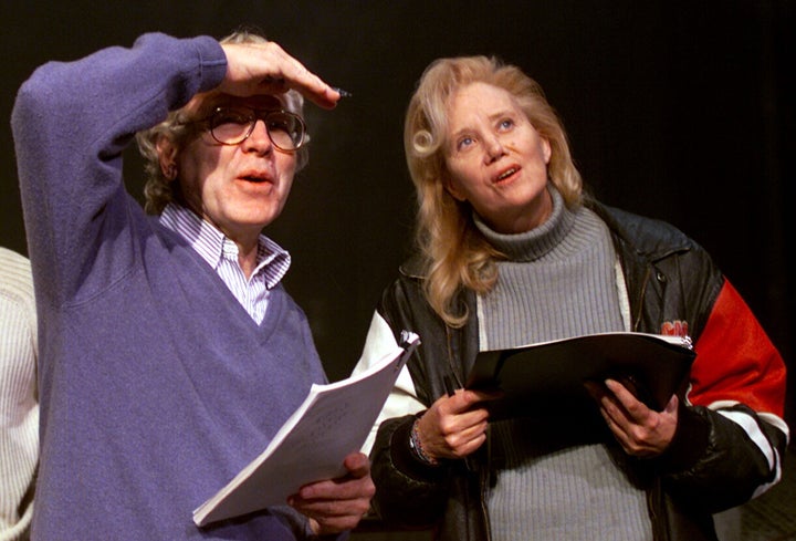Bob Guenette, left and Sally Kirkland during a rehersal at the Ivar theater. (Photo by Annie Wells/Los Angeles Times via Getty Images)